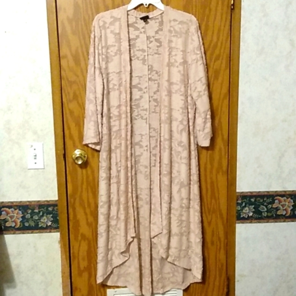 Torrid Pink Lace Duster Kimono Cardigan